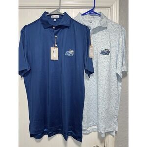 Peter Millar Summer Comfort Small Solid Performance Polo NSU SHARKS Lot of 2 NWT